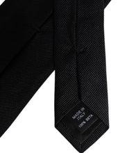Dolce & Gabbana Black Solid Silk Adjustable Necktie Tie