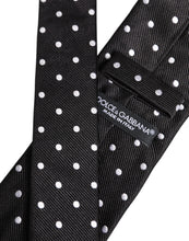 Dolce & Gabbana Black Polka Dots Silk Adjustable Necktie Tie