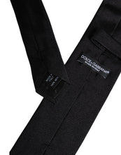 Dolce & Gabbana Black Solid Silk Adjustable Necktie Tie