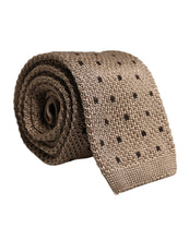 Dolce & Gabbana Beige Polka Dot Silk Adjustable Necktie Tie