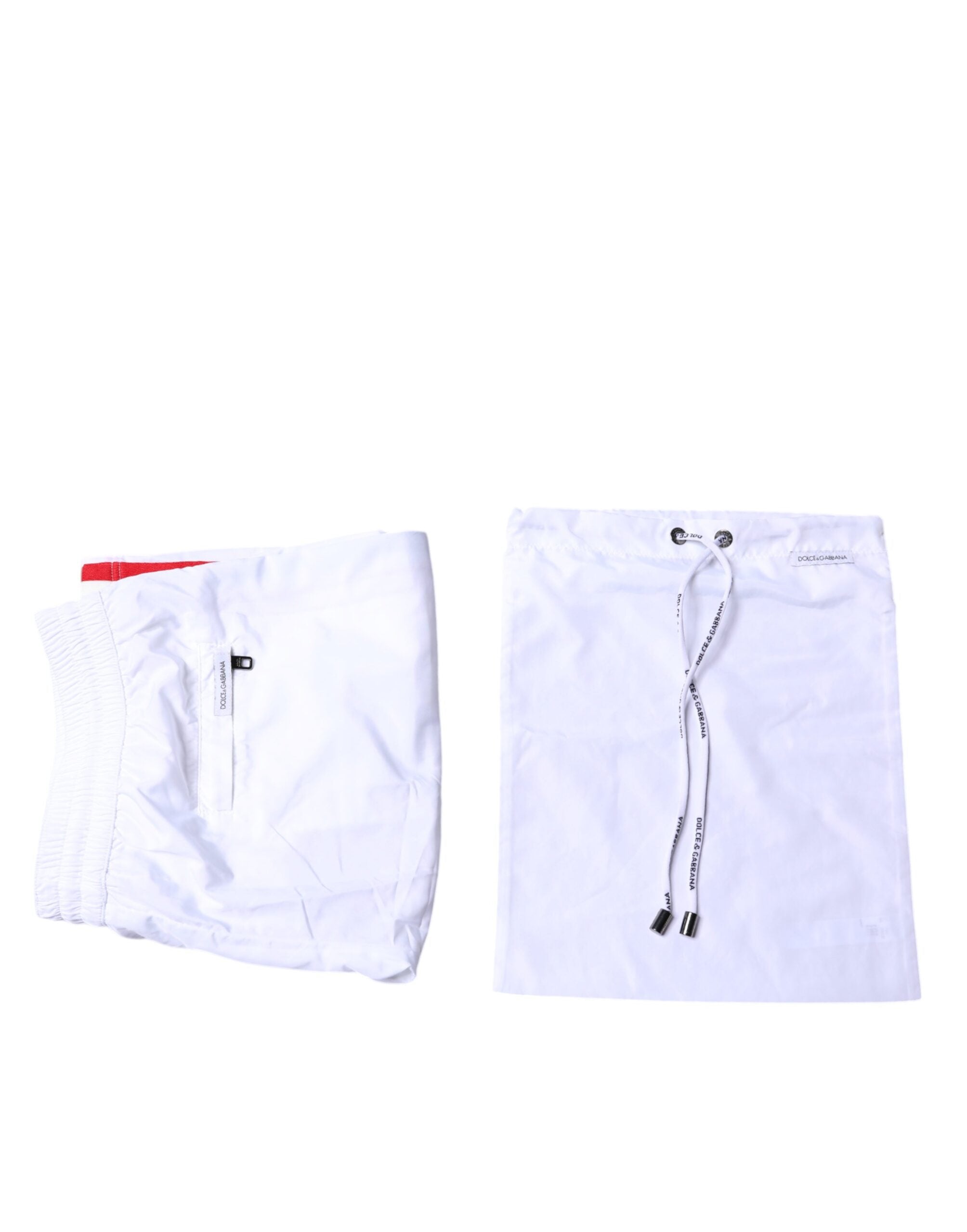 Dolce & Gabbana White Stripes Beachwear Shorts 2 Pc Swimwear