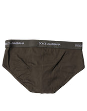 Dolce & Gabbana Gray Cotton Men Mid Slip Brief Underwear