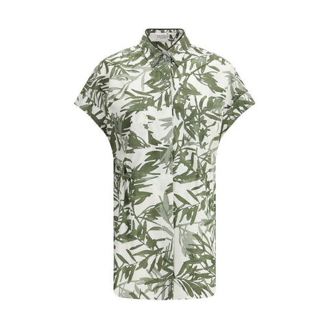 Leaf print Long Shirt Brunello Cucinelli