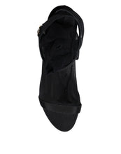 Dolce & Gabbana Black Tulle Stretch Heels Sandals Shoes