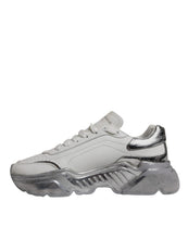 Dolce & Gabbana White Silver Daymaster Low Top Sneaker Shoes