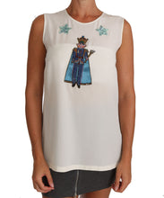 White Silk Crystal Sequined Fairy T-shirt Dolce & Gabbana