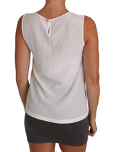 White Silk A-line Sleeveless Blouse T-Shirt Top Dolce & Gabbana