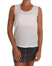 White Silk A-line Sleeveless Blouse T-Shirt Top Dolce & Gabbana