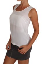 White Silk A-line Sleeveless Blouse T-Shirt Top Dolce & Gabbana