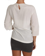 White Silk #dgfamily Blouse T-shirt Dolce & Gabbana