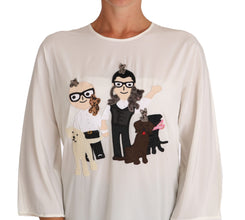 White Silk #dgfamily Blouse T-shirt Dolce & Gabbana