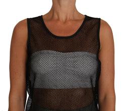 Black Mesh Transparent Blouse T-shirt Dolce & Gabbana