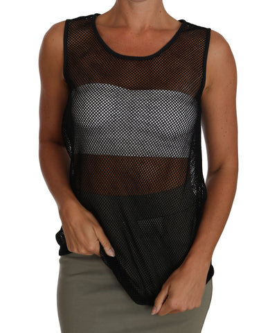 Black Mesh Transparent Blouse T-shirt Dolce & Gabbana