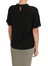 Black Silk Lace Top Blouse T-Shirt Dolce & Gabbana