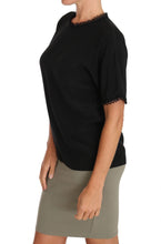 Black Silk Lace Top Blouse T-Shirt Dolce & Gabbana