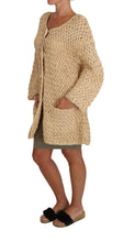 Beige Cardigan Crochet Knitted Raffia Sweater Dolce & Gabbana