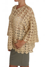 Beige Cardigan Crochet Knitted Raffia Sweater Dolce & Gabbana