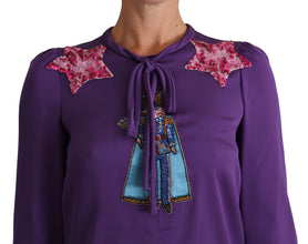 Purple Blouse Prince  Fairy Tale Embellished  Top Dolce & Gabbana