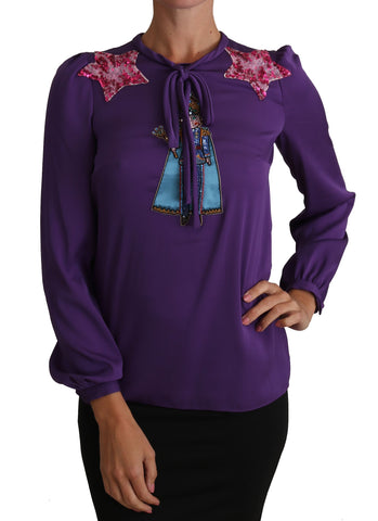 Purple Blouse Prince  Fairy Tale Embellished  Top Dolce & Gabbana