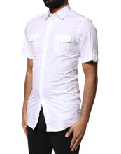 Dolce & Gabbana White GOLD Button Down Casual Men Polo Shirt