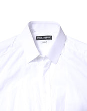 Dolce & Gabbana White GOLD Cotton Long Sleeves Men Dress Shirt