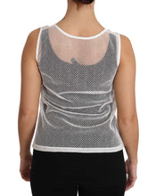 White Net  Transparent Sleeveless Tank Top Dolce & Gabbana