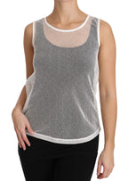 Dolce & Gabbana White Net  Transparent Sleeveless Tank Top