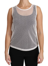 White Net  Transparent Sleeveless Tank Top Dolce & Gabbana