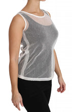 White Net  Transparent Sleeveless Tank Top Dolce & Gabbana