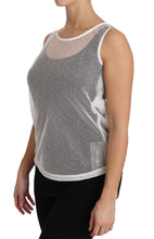 White Net  Transparent Sleeveless Tank Top Dolce & Gabbana