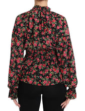 Black Rose Print Floral Shirt Top Blouse Dolce & Gabbana