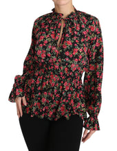 Black Rose Print Floral Shirt Top Blouse Dolce & Gabbana