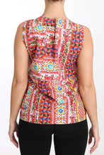Carretto Print Pure Cotton Tank Top Floral Blouse Dolce & Gabbana