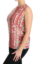 Carretto Print Pure Cotton Tank Top Floral Blouse Dolce & Gabbana
