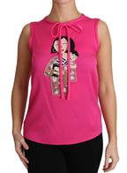 Pink Family Silk Tank  Mama Blouse Top Shirt Dolce & Gabbana