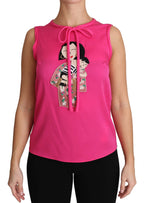 Pink Family Silk Tank  Mama Blouse Top Shirt Dolce & Gabbana