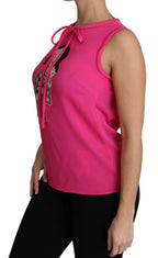 Pink Family Silk Tank  Mama Blouse Top Shirt Dolce & Gabbana