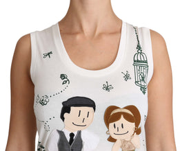 White Cotton #dgfamily Sleeveless Shirt Tank Top Dolce & Gabbana