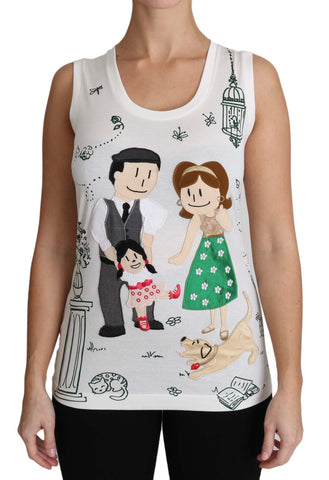 White Cotton #dgfamily Sleeveless Shirt Tank Top Dolce & Gabbana