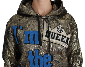 Im The Queen Jaquard Gold Sweatshirt  Hoodie Dolce & Gabbana