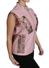 Pink Zippered Lamb Sleeveless Vest Leather Jacket Dolce & Gabbana