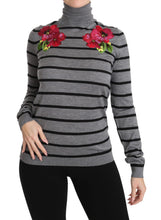 Gray Cashmere Silk Turtleneck Sweater Dolce & Gabbana