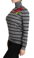 Gray Cashmere Silk Turtleneck Sweater Dolce & Gabbana