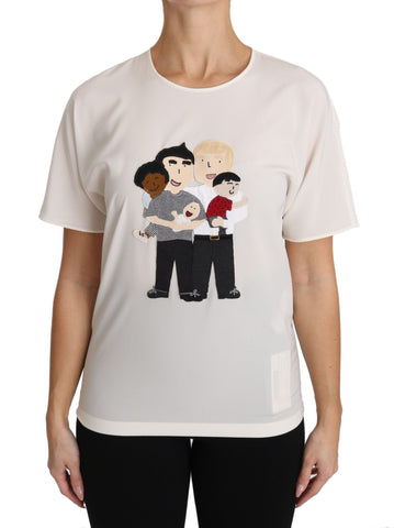 White Silk Stretch #dgfamily T-shirt Dolce & Gabbana