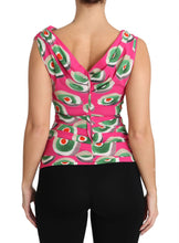 Pink Silk Stretch Sicilian Cake Top Dolce & Gabbana