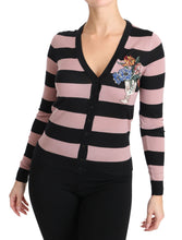 Pink Floral Cashmere Cardigan Sweater Dolce & Gabbana