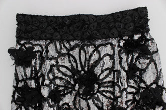Black Crystal Sequined Mini Shorts Dolce & Gabbana
