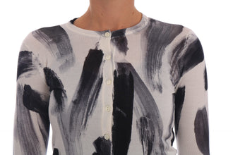 Cardigan Lightweight Silk Paint Stroke Sweater Dolce & Gabbana