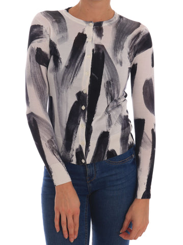 Cardigan Lightweight Silk Paint Stroke Sweater Dolce & Gabbana
