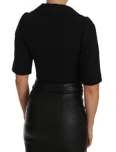 Black Short Fitted Wool Cropped Jacket Blazer Dolce & Gabbana